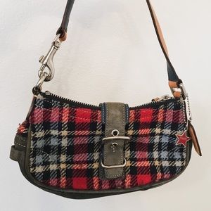 COACH 7570 Outlander Tartan plaid wool shoulderbag